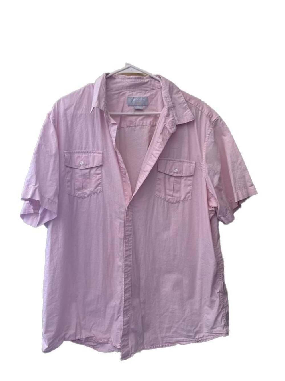 Vans Shirt Mens Large Pink Logo Button Up Short Sleeve Collared Casual NEW NWOT